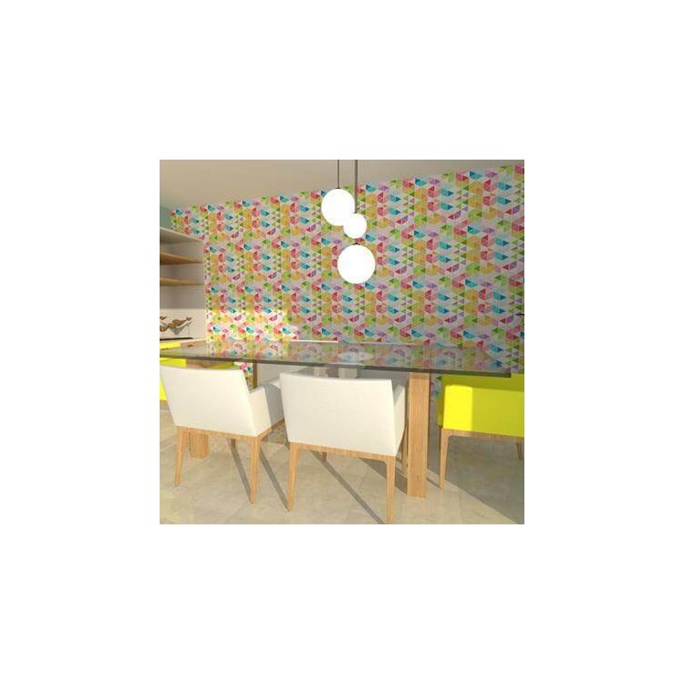 Papel de Parede Adesivo Triângulo Colorido 849