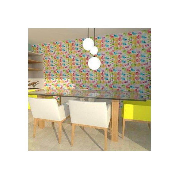 Papel de Parede Adesivo Triângulo Colorido 849
