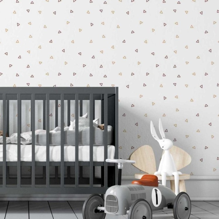 Papel de Parede Adesivo Triângulos  Marrom N05039