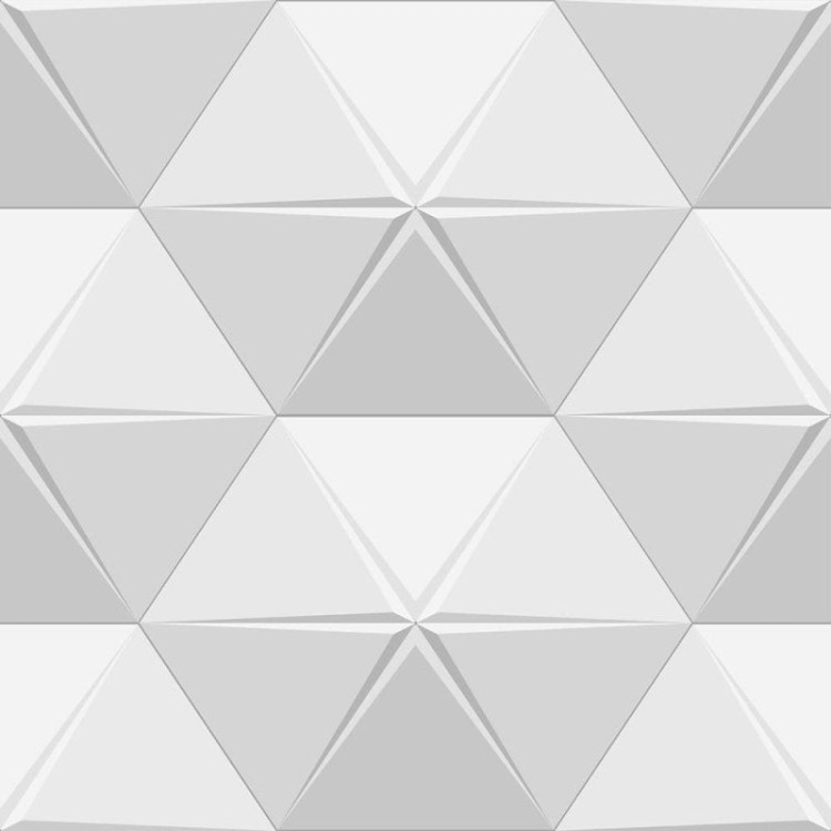 Papel de Parede Adesivo Triângulos 3D Branco e...