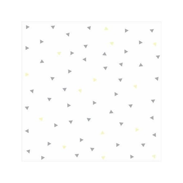 Papel de Parede Adesivo Triângulos Amarelo Cinza 27462