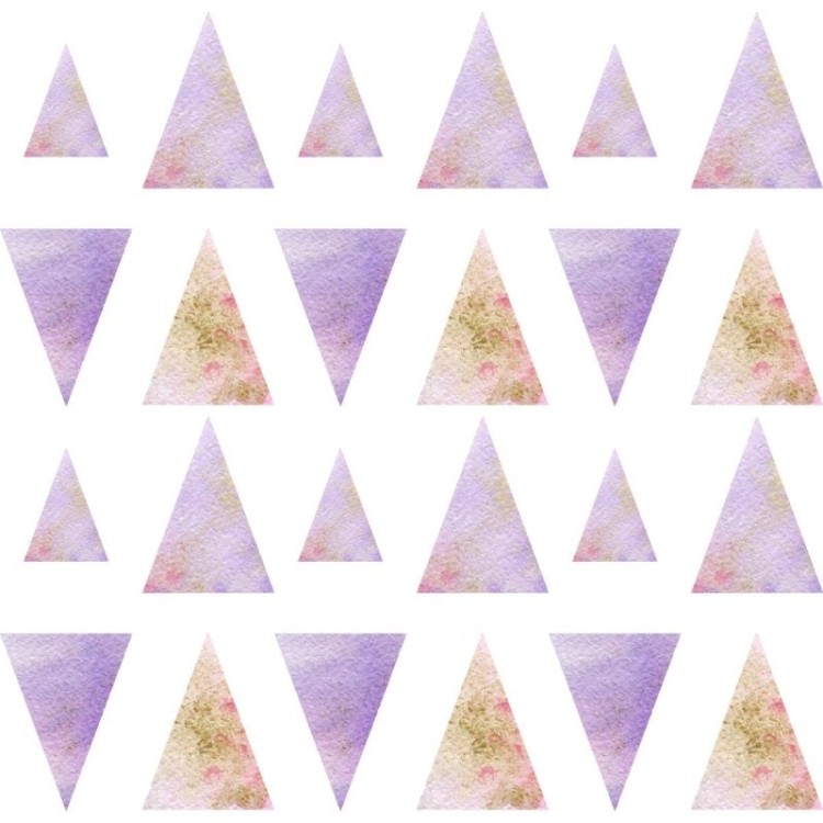 Papel de Parede Adesivo Triângulos Aquarelados...
