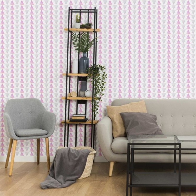 Papel de Parede Adesivo Triângulos Artísticos...