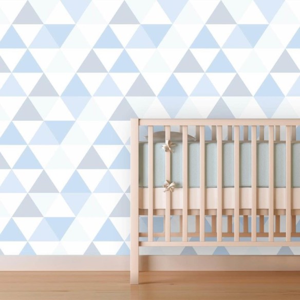 Papel de Parede Adesivo Triângulos Azul 98547