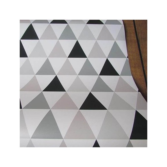 Papel de Parede Adesivo Triângulos Cinza 65412