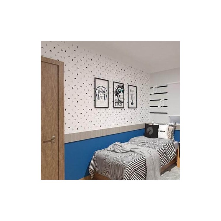 Papel de Parede Adesivo Triângulos Cinza 68314