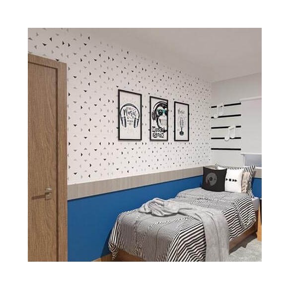 Papel de Parede Adesivo Triângulos Cinza 68314