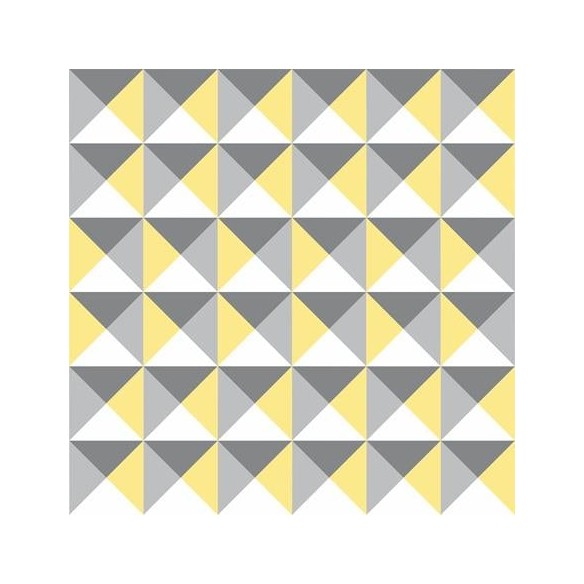 Papel de Parede Adesivo Triângulos Cinza Amarelo 32513