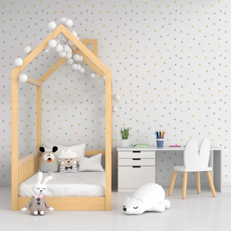 Papel de Parede Adesivo Triângulos Minimalistas...
