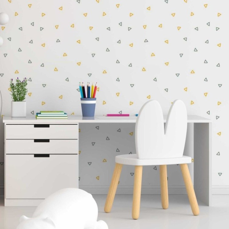Papel de Parede Adesivo Triângulos Minimalistas...