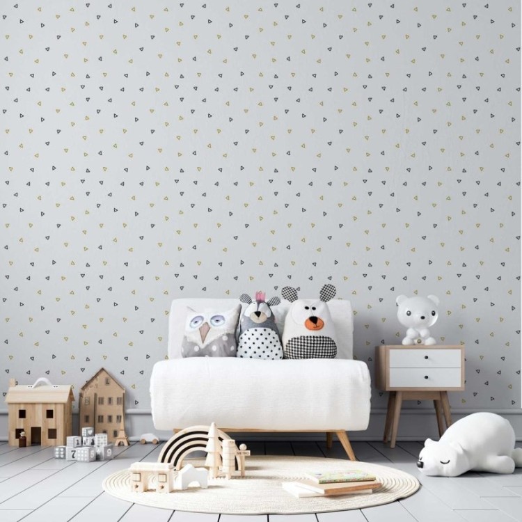 Papel de Parede Adesivo Triângulos Minimalistas...