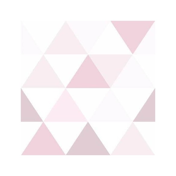 Papel de Parede Adesivo Triângulos Rosa 45122