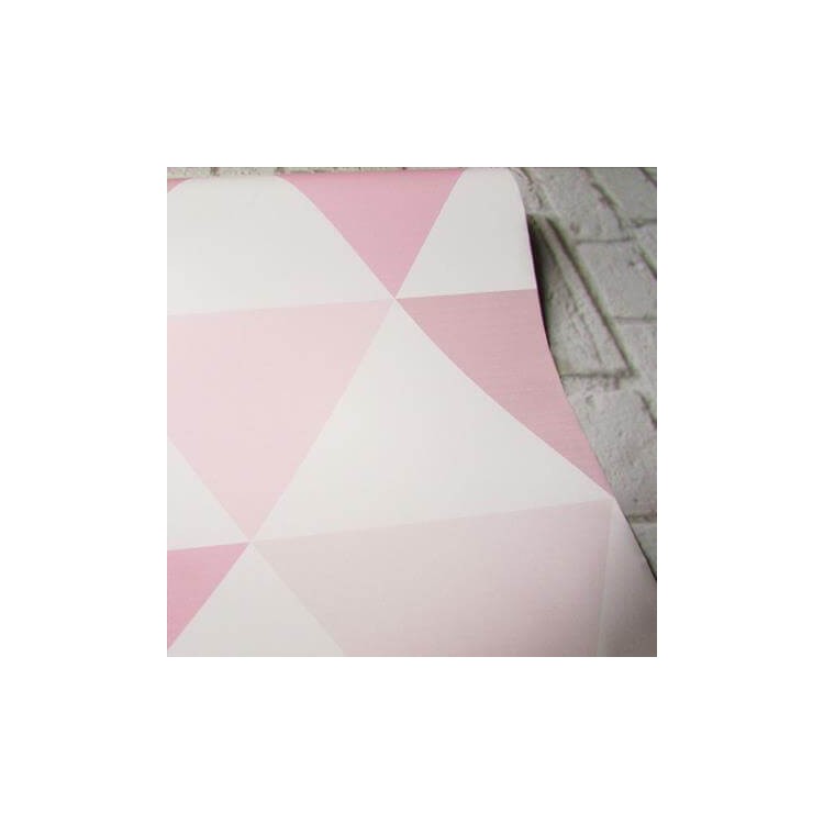 Papel de Parede Adesivo Triângulos Rosa 45122