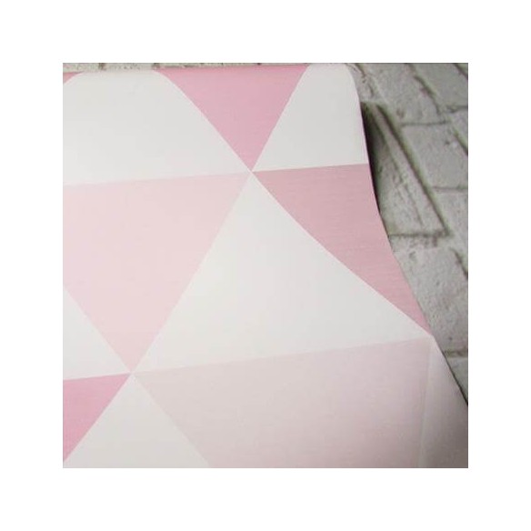 Papel de Parede Adesivo Triângulos Rosa 45122