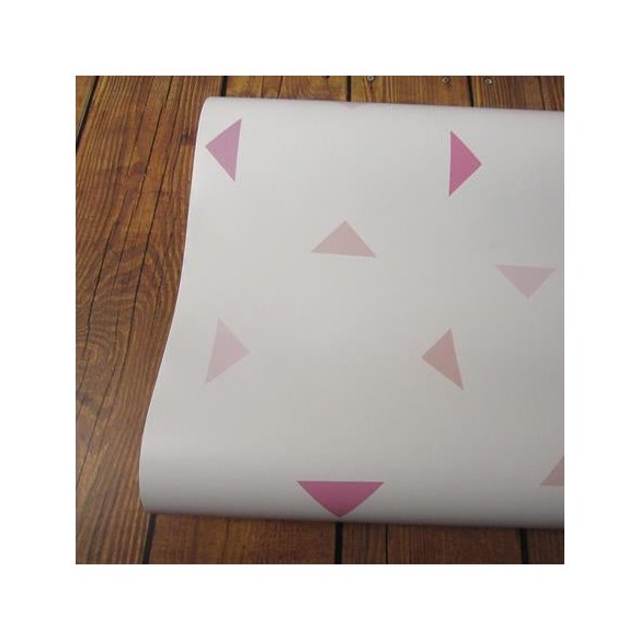 Papel de Parede Adesivo Triângulos Rosa 54652
