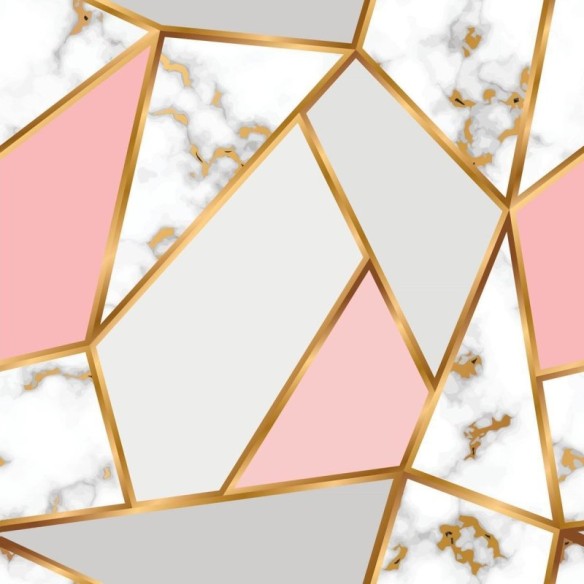 Papel de Parede Adesivo Abstrato Rosa e Dourado N09104