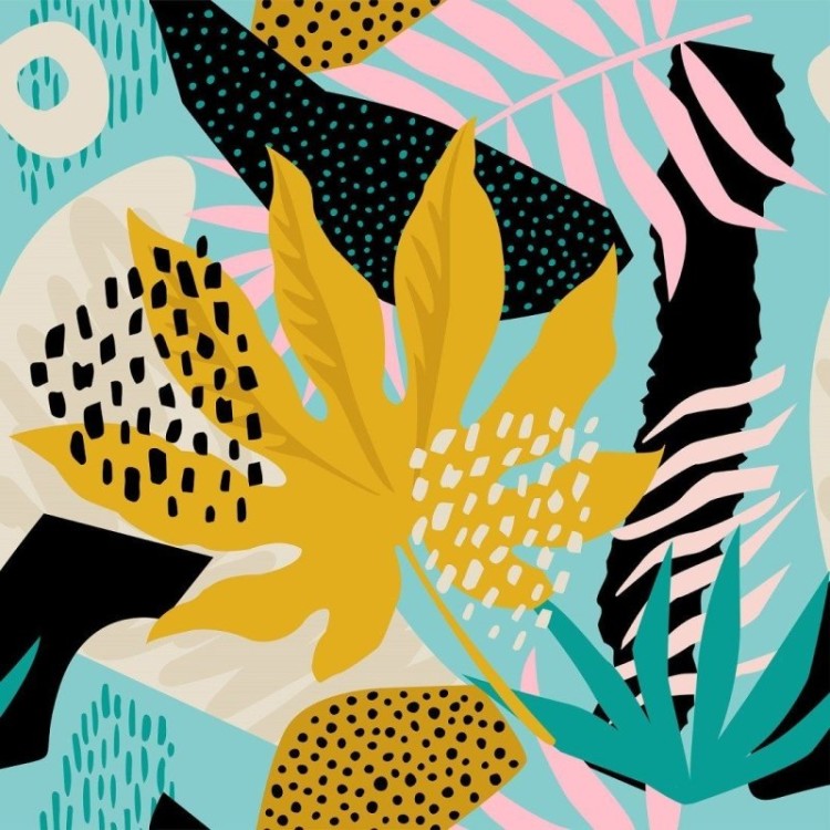Papel de Parede Adesivo Tropical Abstrato N013062