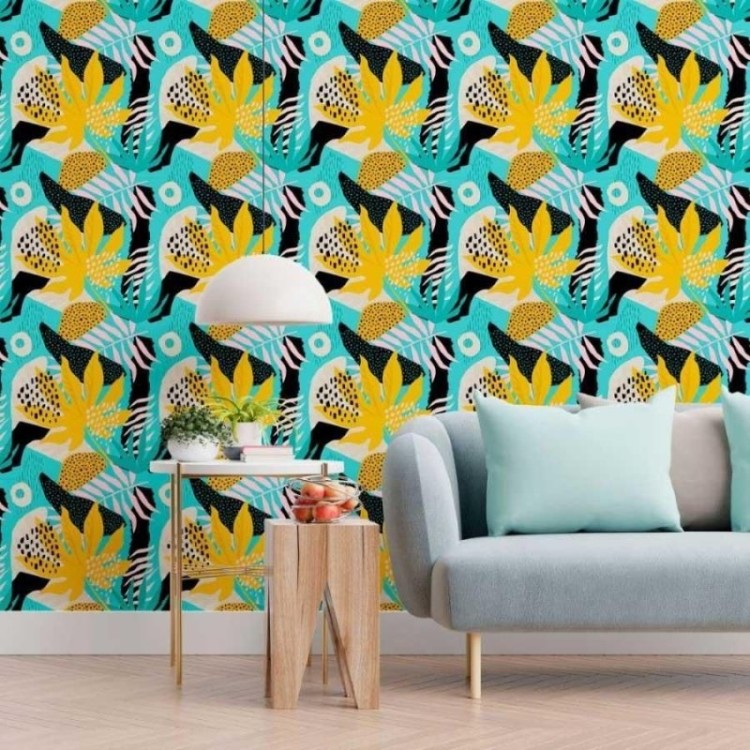 Papel de Parede Adesivo Tropical Abstrato N013062