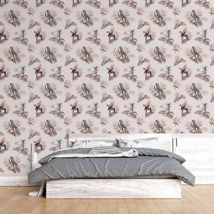 Papel de Parede Adesivo Tropical Araras e...