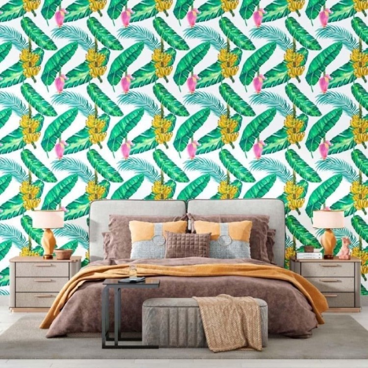 Papel de Parede Adesivo Tropical Bananeira N012059