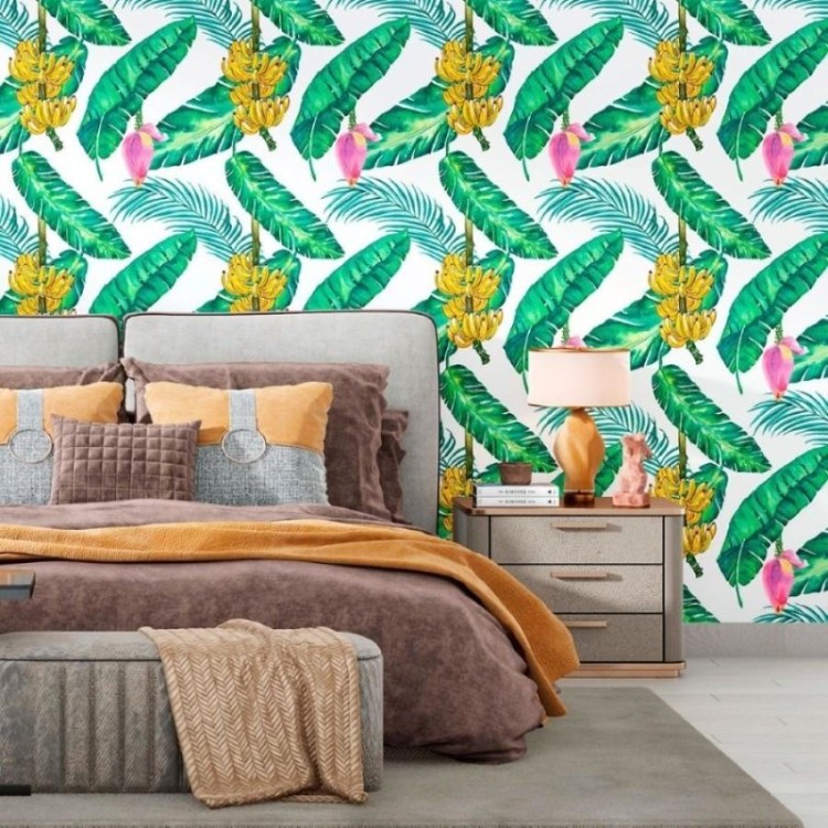 Papel de Parede Adesivo Tropical Bananeira N012059