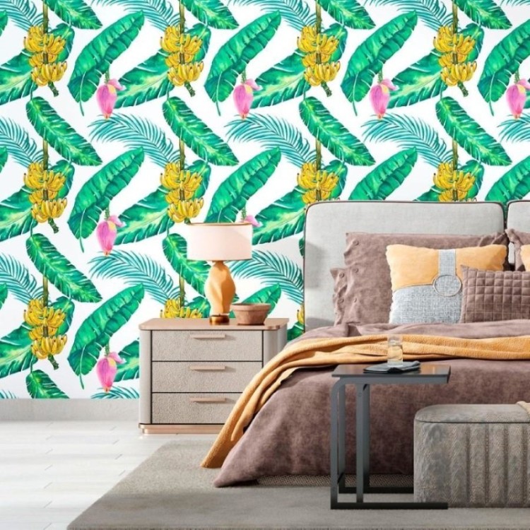 Papel de Parede Adesivo Tropical Bananeira N012059