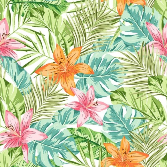 Papel de Parede Adesivo Tropical colorido N04251