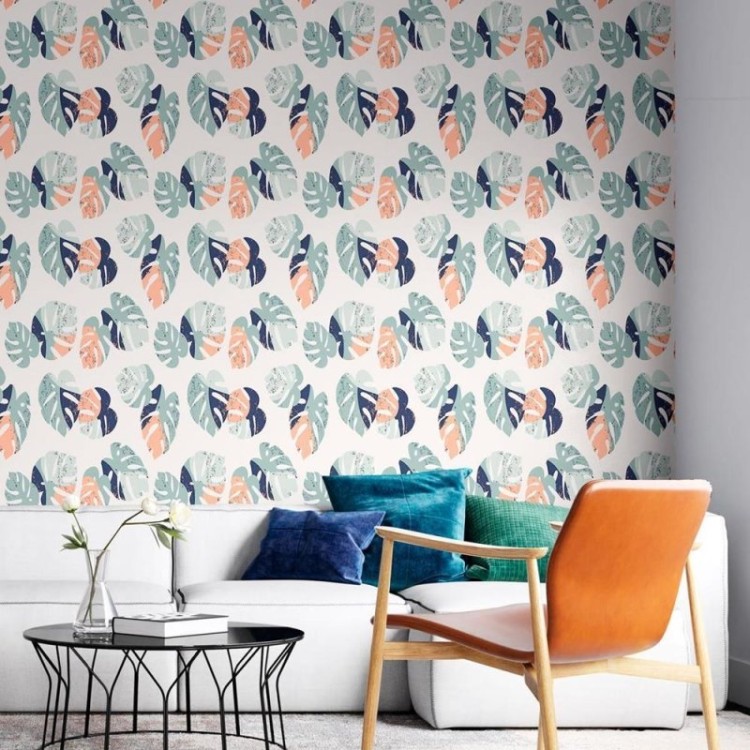Papel de Parede Adesivo Tropical Folhas...
