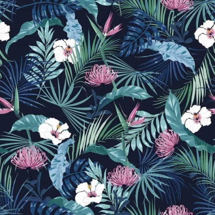 Papel de Parede Adesivo Tropical Folhas e...