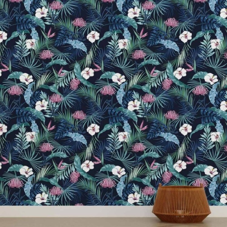 Papel de Parede Adesivo Tropical Folhas e...