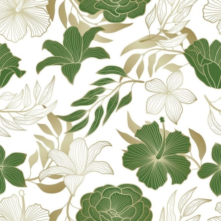Papel de Parede Adesivo Tropical Folhas e...