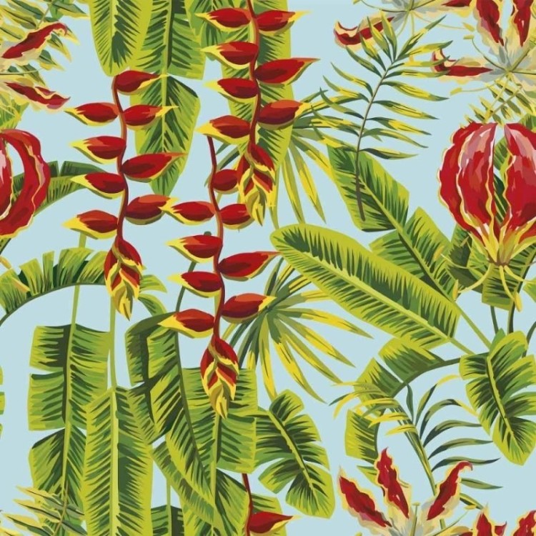 Papel de Parede Adesivo tropical folhas N014049