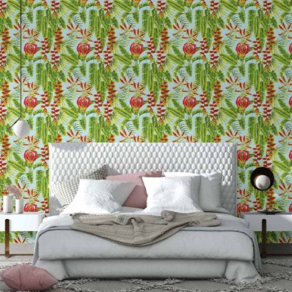 Papel de Parede Adesivo tropical folhas N014049