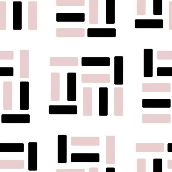 Papel de Parede Adesivo Abstrato Rosa Preto N05188