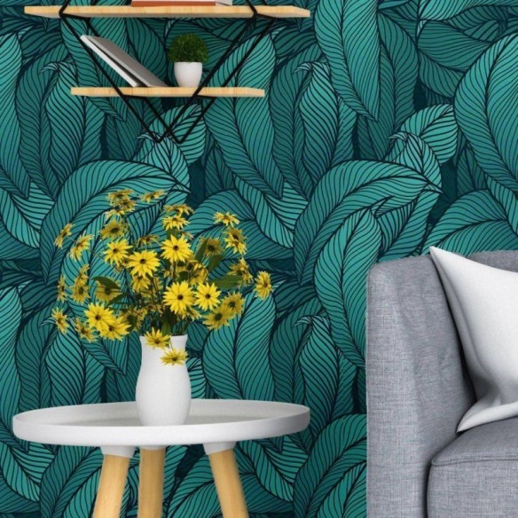 Papel de Parede Adesivo Tropical Folhas N018125