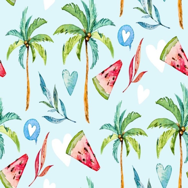 Papel de Parede Adesivo Tropical Melancia...
