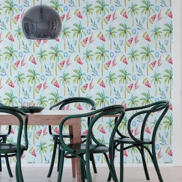 Papel de Parede Adesivo Tropical Melancia...
