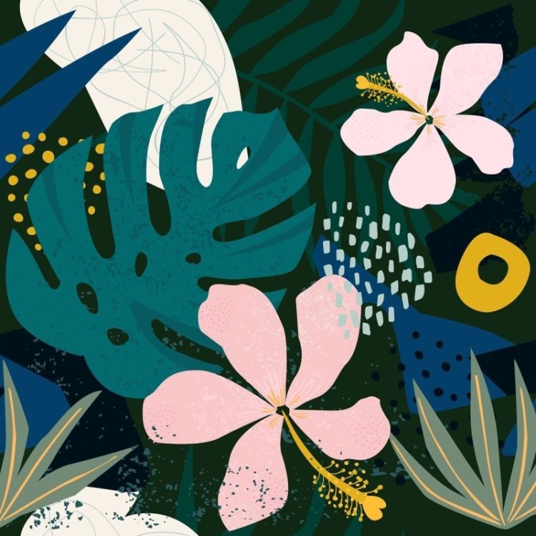 Papel de Parede Adesivo Tropical Papoula N09004