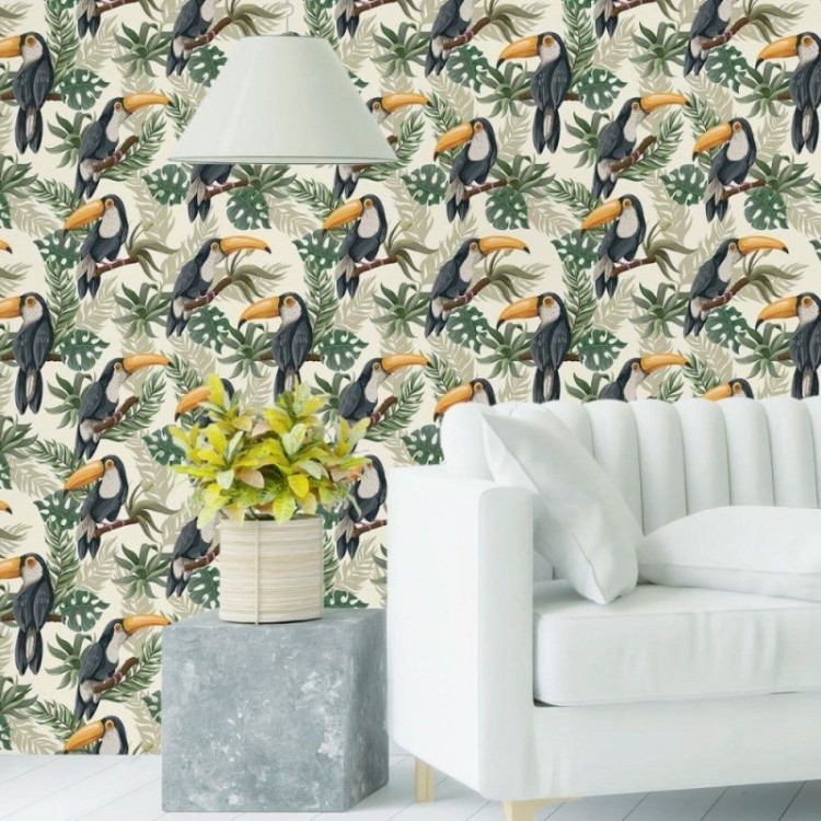 Papel de Parede Adesivo Tropical Tucanos N019084