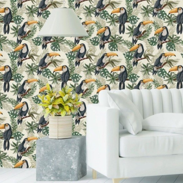 Papel de Parede Adesivo Tropical Tucanos N019084