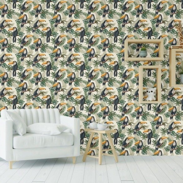 Papel de Parede Adesivo Tropical Tucanos N019084