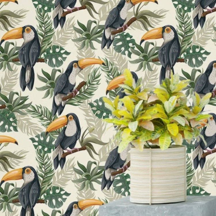 Papel de Parede Adesivo Tropical Tucanos N019084