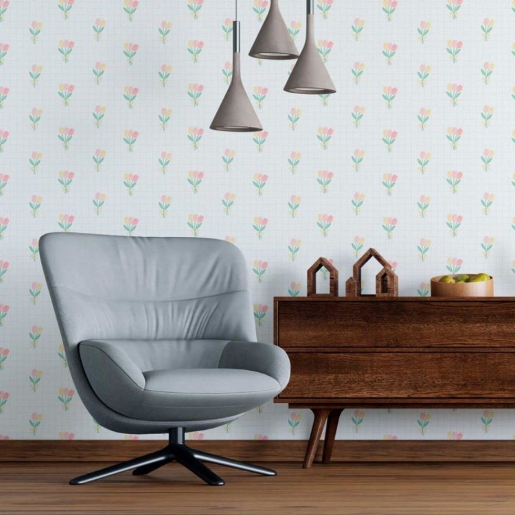 Papel de Parede Adesivo Tulipas N09089
