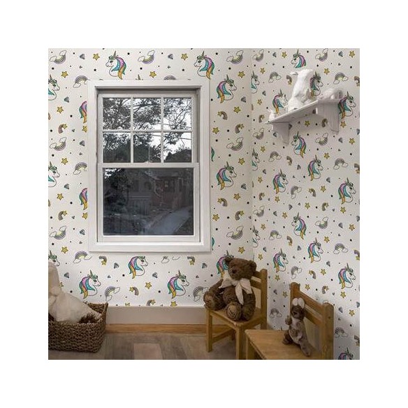 Papel de Parede Adesivo Unicórnio 18669341