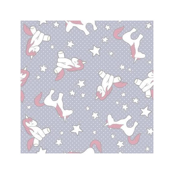 Papel de Parede Adesivo unicornio cinza 366048248