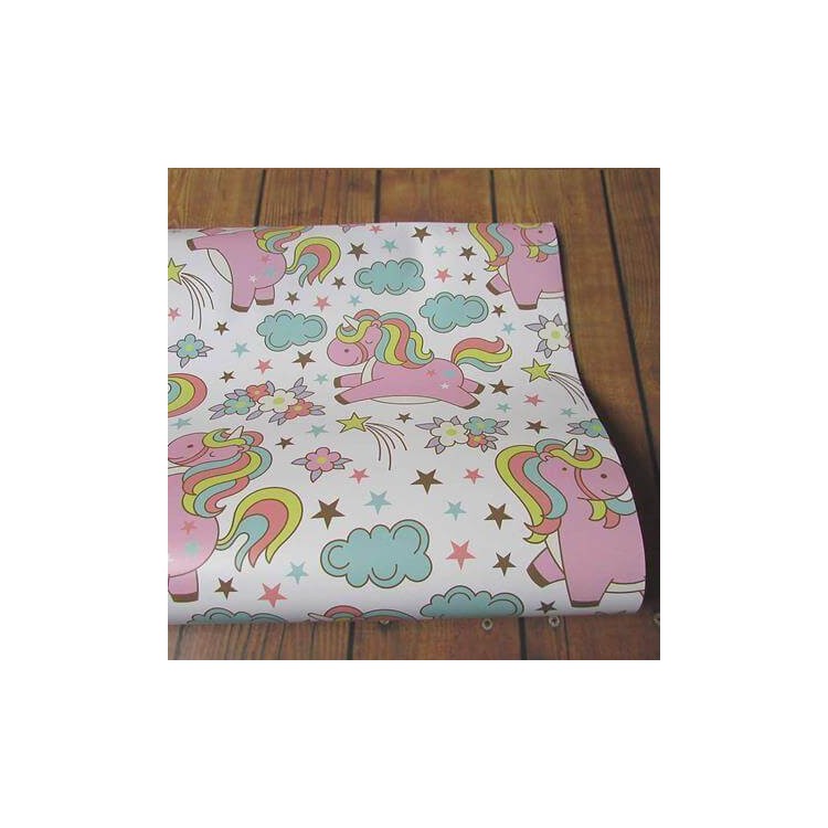 Papel de Parede Adesivo unicornio colorido...