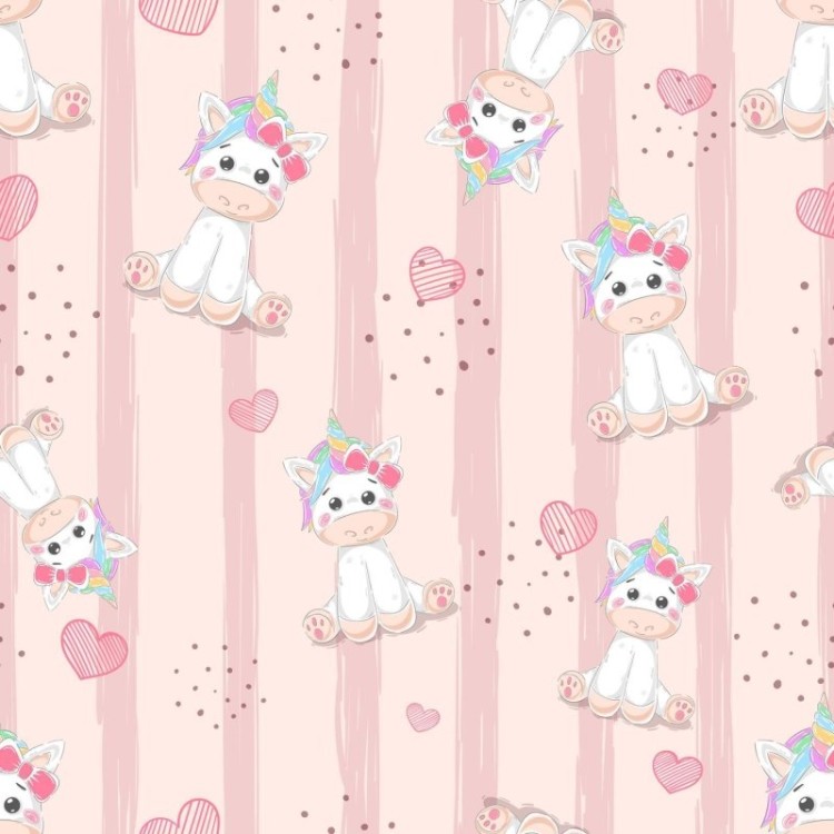 Papel de Parede Adesivo Unicórnio Fofo N03093