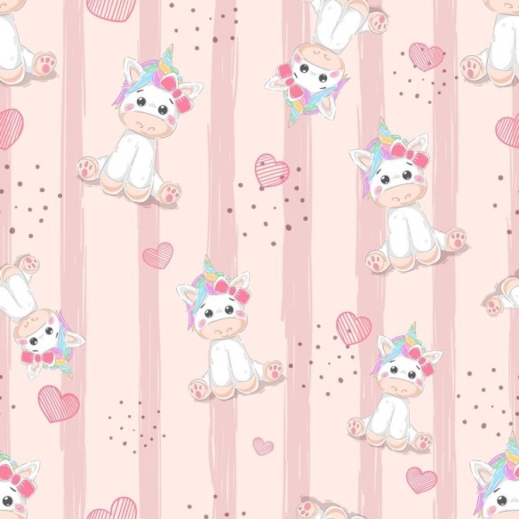 Papel de Parede Adesivo Unicórnio Fofo N03093