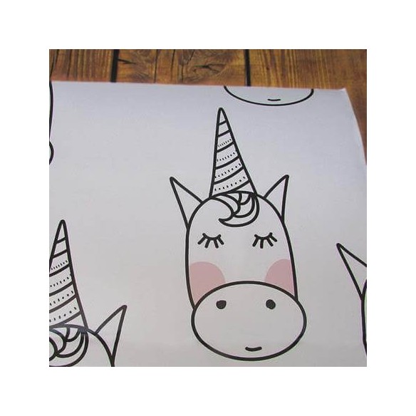 Papel de Parede Adesivo Unicórnio Infantil Coração 56823