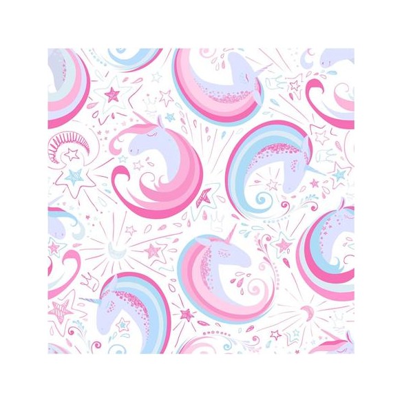 Papel de Parede Adesivo unicornio rosa azul 409920373